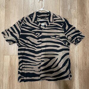 Allsaints relaxed fit camp collar shirt